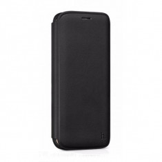 Flip Cover, Hoco, Juice series Nappa Leather, pentru Samsung Galaxy S6 Edge+, Negru foto