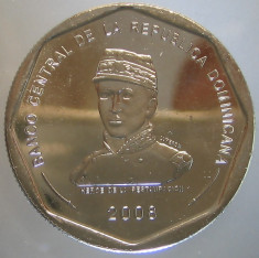 REPUBLICA DOMINICANA KM#107 - 25 Pesos 2008 UNC foto