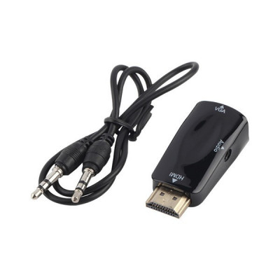 Adaptor convertor HDMI la VGA + cablu audio xbox ps3 laptop proiector foto