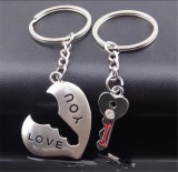 Set Brelocuri Cuplu Indragostiti LOVE YOU - Inima si Cheie, Aliaj, 2 Bucati