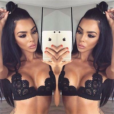 Lenjerie Lady Lust Sexy Black Dantela Sutien Bralet Bralette Floral Push Up foto