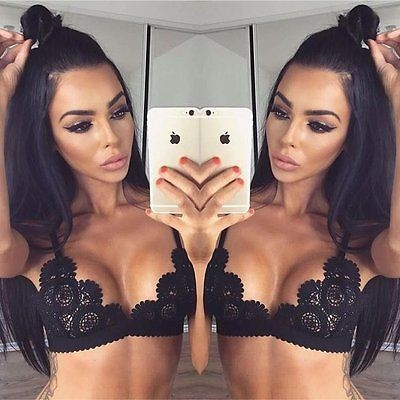 Lenjerie Lady Lust Sexy Black Dantela Sutien Bralet Bralette Floral Push Up