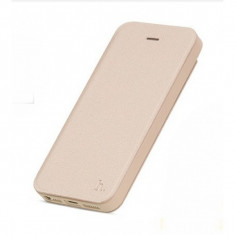 Flip Cover, Hoco, Juice series Nappa Leather, pentru Apple Iphone 5/5S, Gold foto