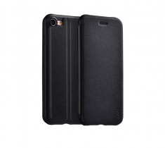 Flip Cover, Hoco, Juice series Nappa Leather, pentru Apple iPhone 7 Plus, Negru foto
