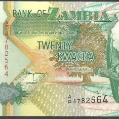 ZAMBIA 1992 - BANCNOTA 20 KWACHA, UNC