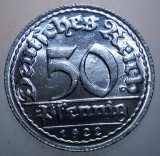 2.015 GERMANIA WEIMAR 50 PFENNIG 1922 D AUNC