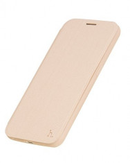 Flip Cover, Hoco, Juice series Nappa Leather, pentru Samsung Galaxy S6 Edge+, Gold foto