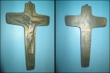 CRUCIFIX vintage mic Gotic Stilizat metal bronzuit.