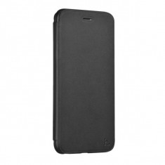 Flip Cover, Hoco, Juice series Nappa Leather, pentru Apple Iphone 6/6S, Negru foto