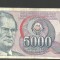 IUGOSLAVIA 1985 - BANCNOTA 5000 DINARI, CIRCULATA VF ( serie 3897)