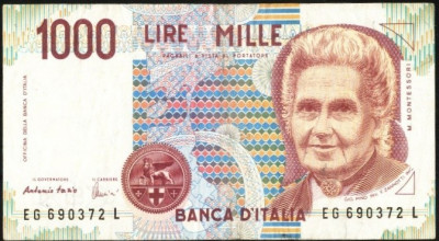 Italia 1990 - BANCNOTA DE 1000 LIRE, VF+ foto