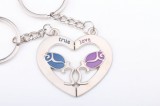 Set Breloc Pentru Cuplu / Indragostiti - TRUE LOVE - 2 TRANDAFIRI