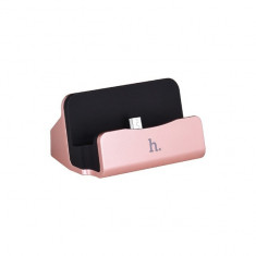 Stand incarcare, Hoco, CPH18, mufa mini USB, rose gold foto