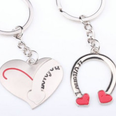 Set Breloc Pentru Cuplu / Indragostiti -I LOVE YOU - Inima + Potcoava