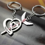 Set Breloc Pentru Cuplu / Indragostiti - TRUE LOVE - Inima + Sageata