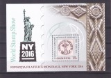 EXPOZITIA FILATELICA MONDIALA NEW YORK 2016 BLOCK NEUZAT, Nestampilat