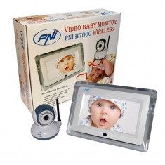 Video baby monitor wireless Pni 7 inch, 360 tvl, comunicare pana la 250m foto