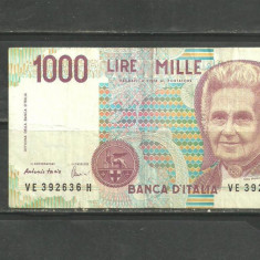 ITALIA 1990 - BANCNOTA 1000 LIRE (MONTESSORI), circulata VF