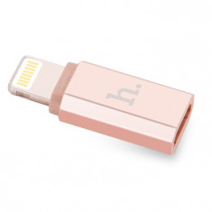 Adaptor din USB in Lightning, Hoco, rose gold foto