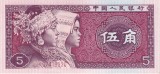 Bancnota China 5 Jiao 1980 UNC | Bancnote Straine Asia | Colectie Numismatica
