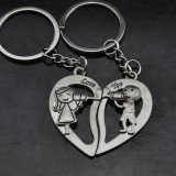 Set Breloc Pentru Cuplu / Indragostiti - LOVE YOU - Inima - 2buc/set