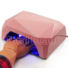 Lampa UV LED Hybrid 54W DOUBLE Light LED, Timer, Senzor, Pink - Uscare Rapida foto