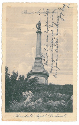 534 - BRASOV, Arpad Monument - old postcard, CENSOR - used - 1916 foto