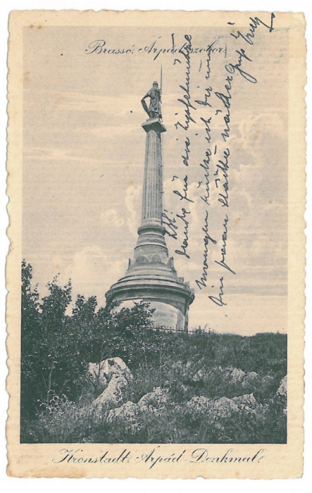 534 - BRASOV, Arpad Monument - old postcard, CENSOR - used - 1916