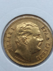 Serbia - 20 dinara 1882 - moneda aur foto