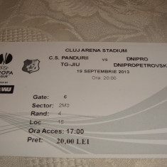 Bilet meci fotbal - Pandurii Tg. Jiu - Dnipro D. - Europa League - 19 09 2013