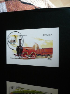 STAFFA (SCOTIA) 1972 &amp;ndash; LOCOMOTIVA CU ABUR, colita NDT stampilata, A9 foto