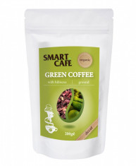 Cafea verde arabica macinata, decofeinizata cu fibiscus BIO 200 g foto
