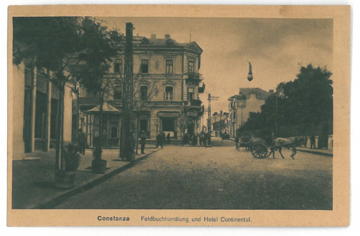 447 - CONSTANTA, Hotel Continental - old postcard - used - 1918