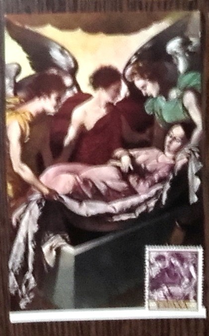 PICTURA - EL ENTIERRO DE SANTA CATALINA (ZURBARAN). ILUSTRATA CU TIMBRU MNH. CP4