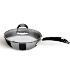 Tigaie Wok cu Capac Bialetti Belly Pot Inox (Inductie) 24 cm foto