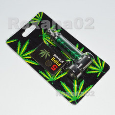 PIPA Metal Pipe Jamaica Rasta Weed, Tabac, Tutun + 5 &amp;quot;filtre&amp;quot;. Demontabila. foto