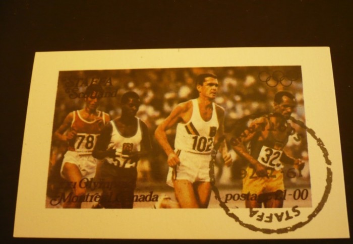 STAFFA (SCOTIA) 1976 &ndash; ATLETISM OLIMPIADA MONTREAL, colita NDT stampilata, A9