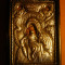 Iconita veche , metal si lemn - Sf.Maria si Iisus , dim. = 6,5 x9,5 cm