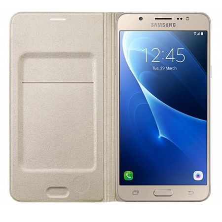 Husa Samsung EF-WJ710PFEGWW tip carte aurie pentru Samsung Galaxy J7 (2016) J710 foto mare Husa Samsung EF-WJ710PFEGWW tip carte aurie pentru Samsung Galaxy J7 (2016) J710 foto mare