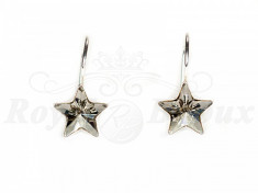 Cercei Argint 925 cu Swarovski Elements 10mm STAR Silver Shade foto