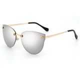 Ochelari Soare Dama Fashion - CAT EYE / OCHI DE PISICA - UV400-Model - Argintiu