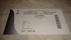 Bilet meci - Pandurii Tg. Jiu - Hapoel Tel Aviv - Europa League - 01. 08. 2013 foto