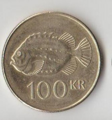 Moneda 100 kronur 2001 - Islanda foto