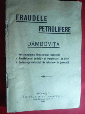 Fraudele Petrolifere din Dambovita 1930 -Directia Contencios Minister Ind.Comert foto