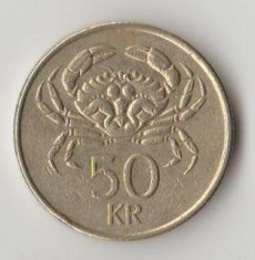 Moneda 50 kronur 1992 - Islanda foto