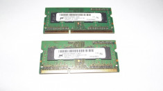 Kit 2 x 2 Gb Ram Laptop DDR3 / Micron 1333 Mhz / PC3-10600S / Dual Chanell (3D) foto