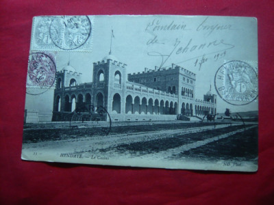 Ilustrata TCV multiplu - Cazinoul Hendaye Franta , circulat 1908 la Bucuresti foto