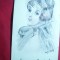 Ilustrata Portret -pictata manual, sem. Cseko Etuchy-stamp.Crucii Rosii Ungare