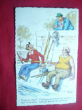 Ilustrata comica - Pescari -semnata Jean Chaperon circulat 1965 Franta, Circulata, Printata