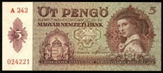 UNGARIA BANCNOTA DE 5 PENGO 1939 UNC NECIRCULATA foto